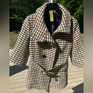 Soia & Kyo Plaid Belted Wool Coat
